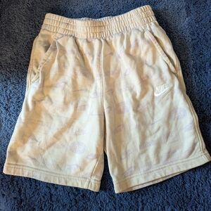 Nike French Terry Cream and Purple Shorts